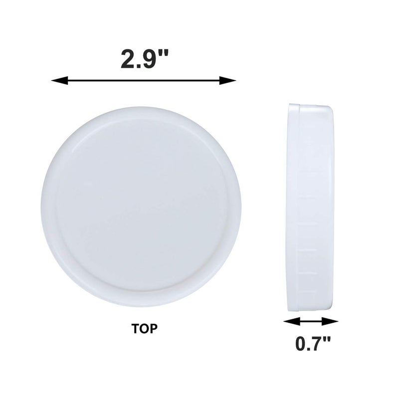 STARUBY 2 Dozen Regular Mouth Lids Mason Jar Lids Plastic Storage Caps for Mason Canning Jars and More, Standard, Dia 70mm, White - Image 3
